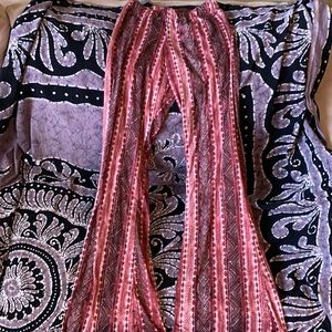 Wide leg tribal flare pants